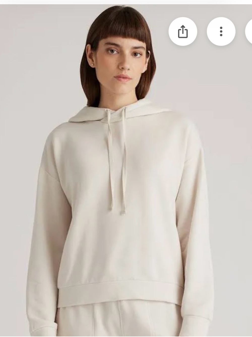 Quince Women's SuperSoft Fleece
Pullover Hoodie Off White Medium